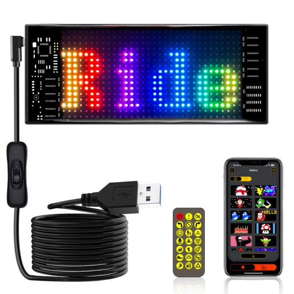 Automotive LED Signage, USB 5V Digital Signage, Programmable LED, Application Controlled Custom Text Pattern Animation, Suitable For Shops, Cars, Bars, And Hotels - Image 4