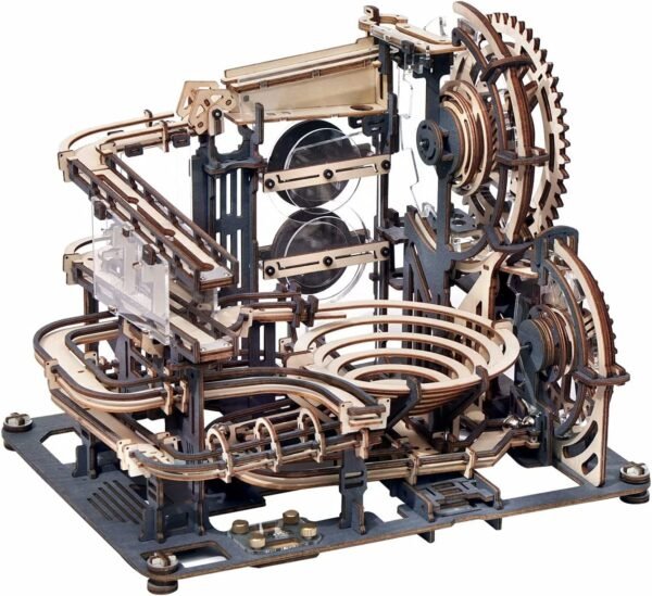 Robotime ROKR Marble Night City 3D Wooden Puzzle Games Assembly Waterwheel Model Toys For Children Kids Birthday Gift - Image 4