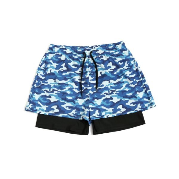 Loose Swimming Trunks Summer Printed Double Layer Beach Shorts - Image 3