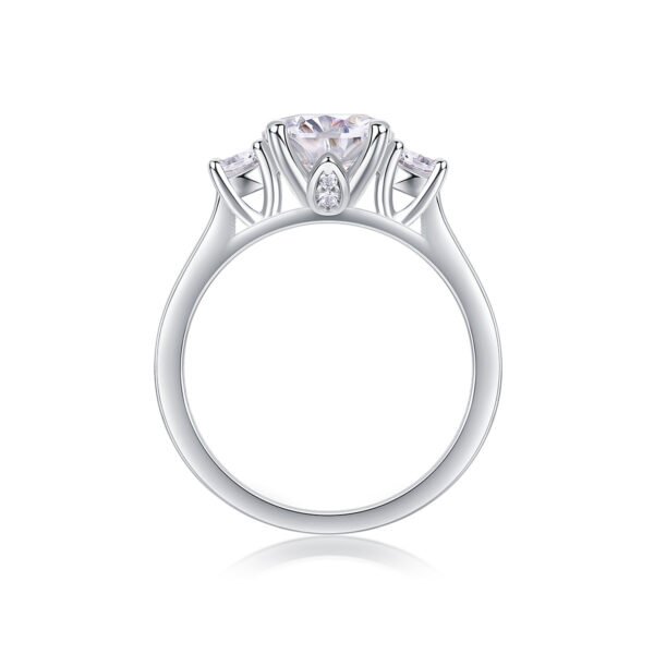 Large Diamond Ring Luxury Fashion Set Moissanite Silver Ring - Image 4