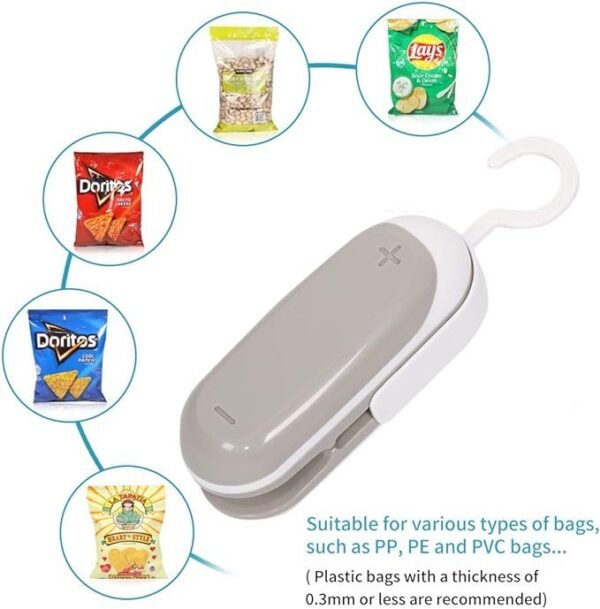 2PACK Mini Bag Sealer, Portable Heat Vacuum Sealers Plastic Sealer, 2 In 1 Heat Seal And Cutter Mini Food Sealer For Plastic Bags Food Storag - Image 5