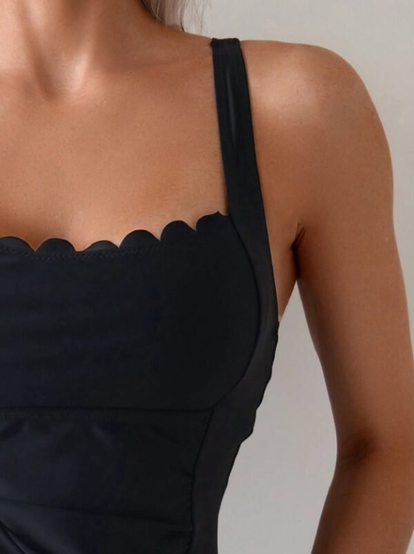 Women's Two-piece Casual Swimsuit P237 Black - Image 4