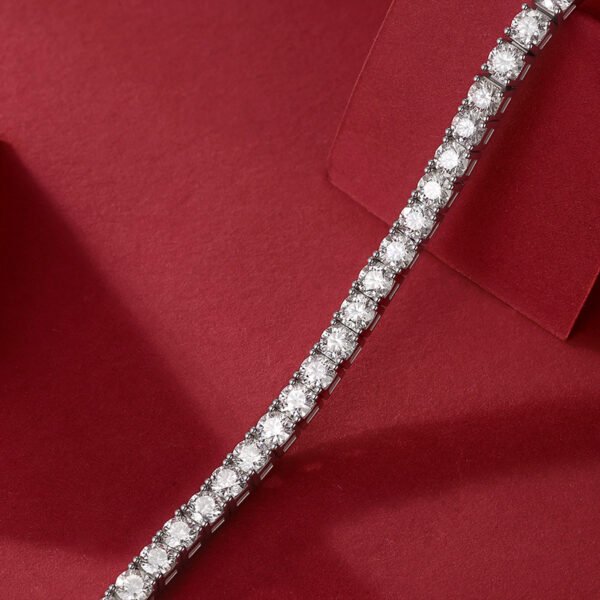 Unique Luxury Fashion Mosan Diamond S925 Silver Bracelet - Image 6
