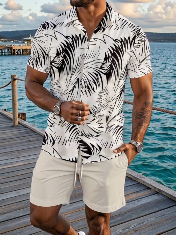 3D Digital Printing Men's Casual Loose Shirt Shorts - Image 4