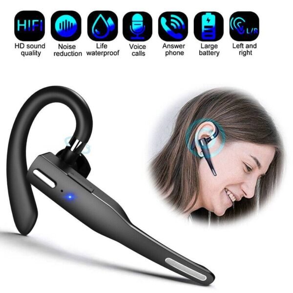 Trucker Wireless Headset Bluetooth 5.1 Earpiece Dual Mic Earbud Noise Cancelling - Image 9