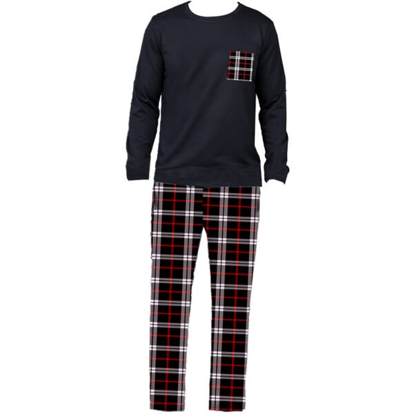Ice Silk Long Sleeve Long Pants Men's Pajama Set - Image 9