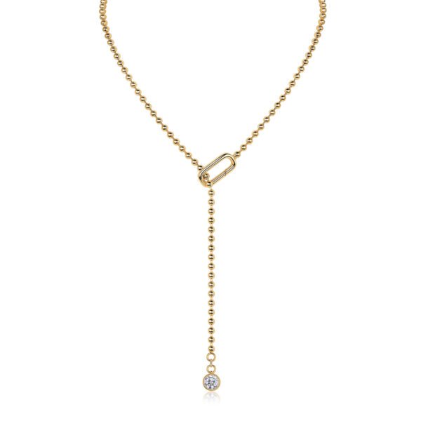 Gem Tassels Luxury Fashion Diamond Pendant Necklace Set With Mosan Diamond Silver Ornaments