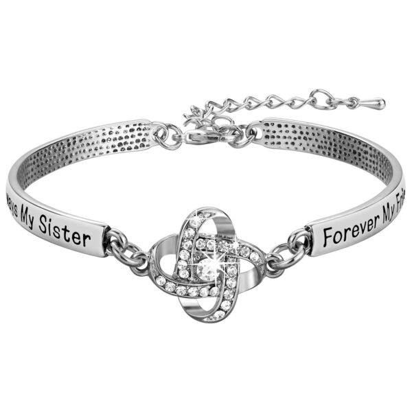 Sisters Friendship Theme Silver Bracelet - Image 10