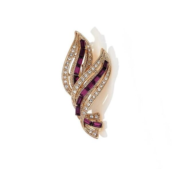 New Xiaoxiangfeng Diamond Studded Leaf Brooch - Image 9