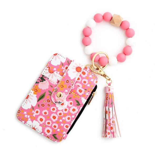 Women's Floral Print Leather Card Bag - Image 6