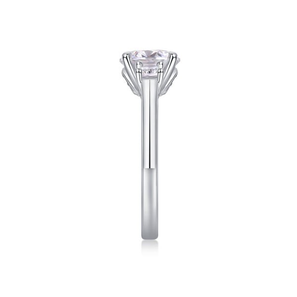 Large Diamond Ring Luxury Fashion Set Moissanite Silver Ring - Image 6