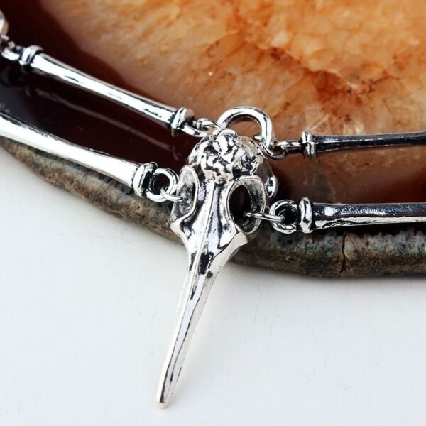 Fashionable New European And American Gothic Bird Skull Necklace - Image 2