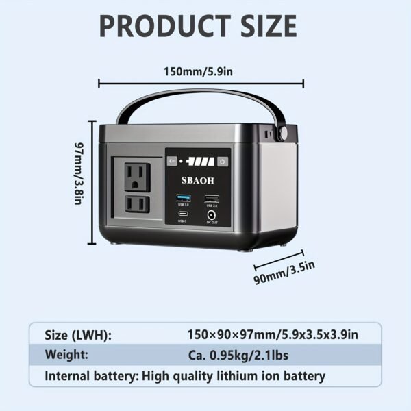 Portable Power Station P86,88.8Wh LiFePo4 Battery,with 120W AC Outputs, Solar Generator For Travel And Camping - Image 3