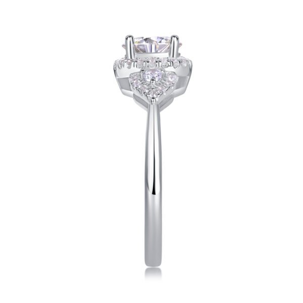 Luxury Fashion Large Diamond Wedding Ring With Moissanite Silver Ring - Image 3