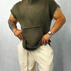 Green Cap Sleeve Pocket Top