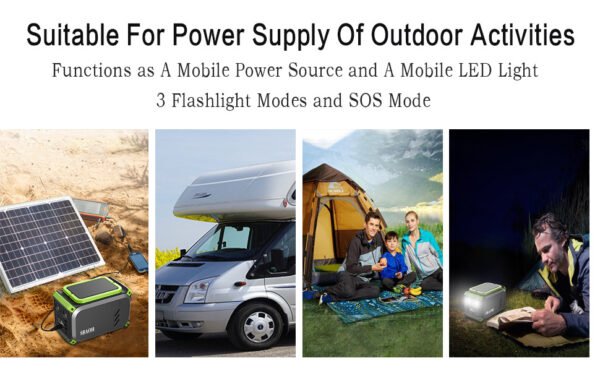 110V Camping Power Station,148Wh 200 W Solar Generator,40000mAh Emergency Power Supply Home Battery Backup For Camping - Image 5