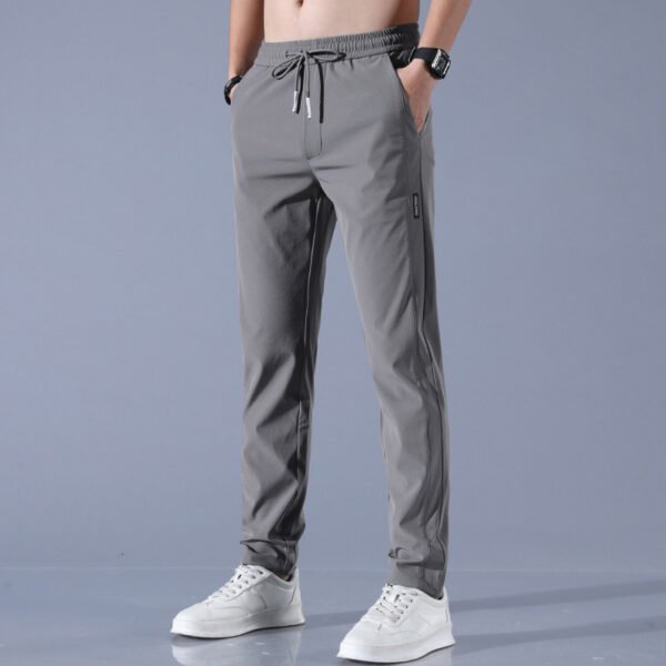 Summer Ice Silk Pants Men's Thin Business Casual Pants Stretch Breathable Straight-leg Tracksuit Pants - Image 2