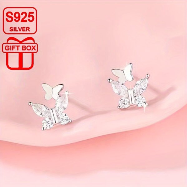 Full Body Material 925 Sterling Silver Anti Allergic Earrings - Image 4