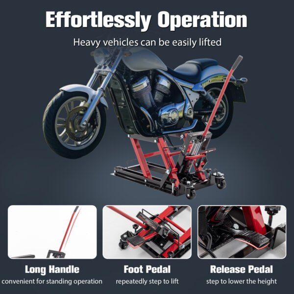 Hydraulic Motorcycle Lift Jack 1500 Lb Capacity Pedal Motorcycle Lift Table - Image 5