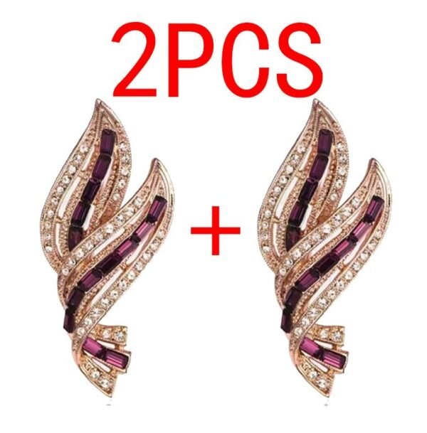 New Xiaoxiangfeng Diamond Studded Leaf Brooch - Image 6