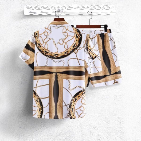 Gold Luxury Chain 3D Digital Printing Shirt Shorts Suit - Image 6