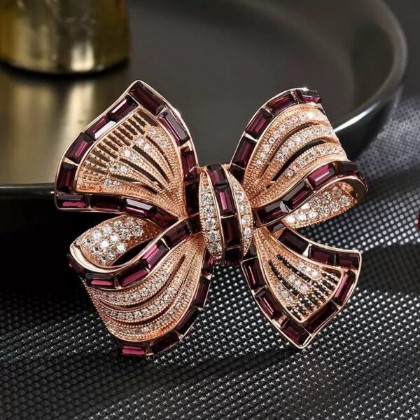 Luxury Purple Alloy Bow Brooch With High-end Feel - Image 7