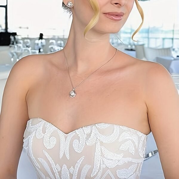 Pearl Wedding Necklace Earrings  Jewelry Set For Bride, Bridesmaid, Birthday Gift - Image 3