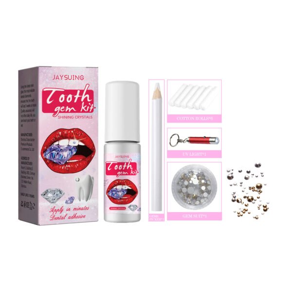 Jaysuing Tooth Gem Kit, Accessories Easy To Remove And Install Crystal Dental Drill Tooth Embellish Glitter Stick - Image 2