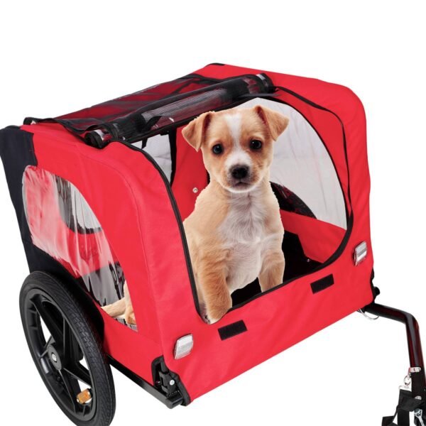 Bicycle Trailer For Pets Outdoor Foldable Dog Trailer With Reflectors - Image 6